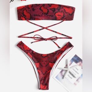 Strappy Bandeau Bikini Set